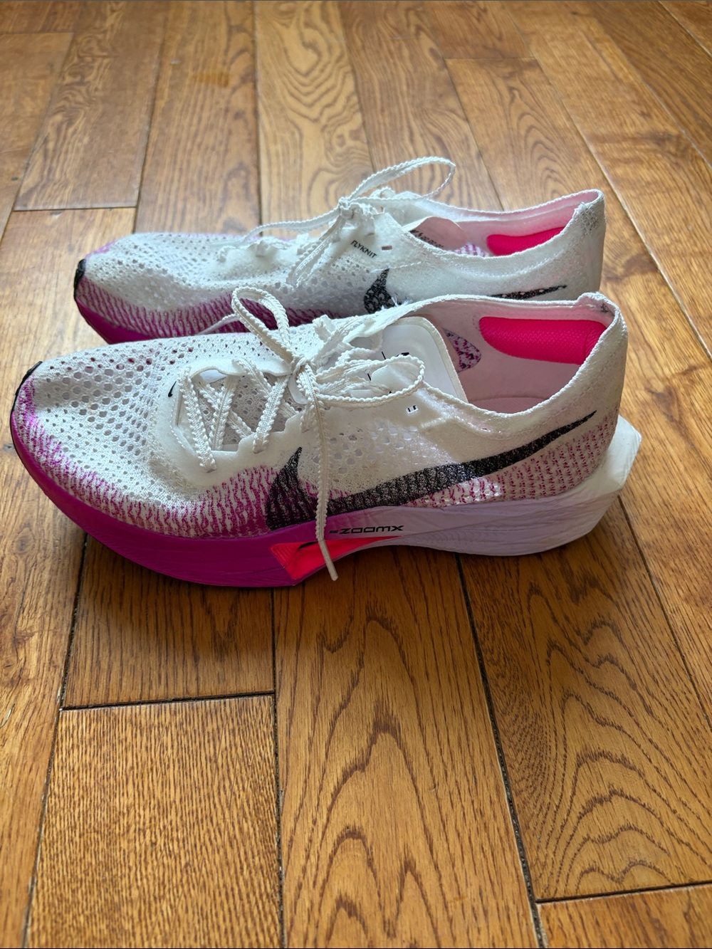 Nike ZoomX Vaporfly Next Flyknit 3 White & Pink Running Shoes